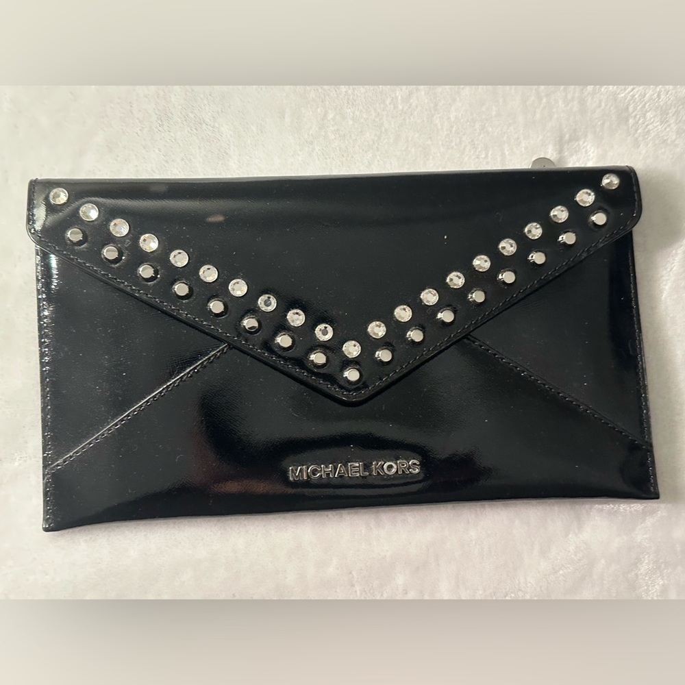 Michael Kors Black Studded Clutch. EUC
